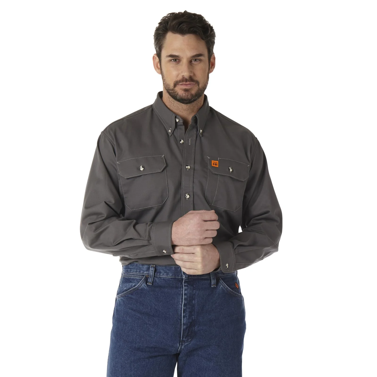 Wrangler® FR Flame-Resistant Riggs Work Shirt - Slate Grey - FR3W5GY