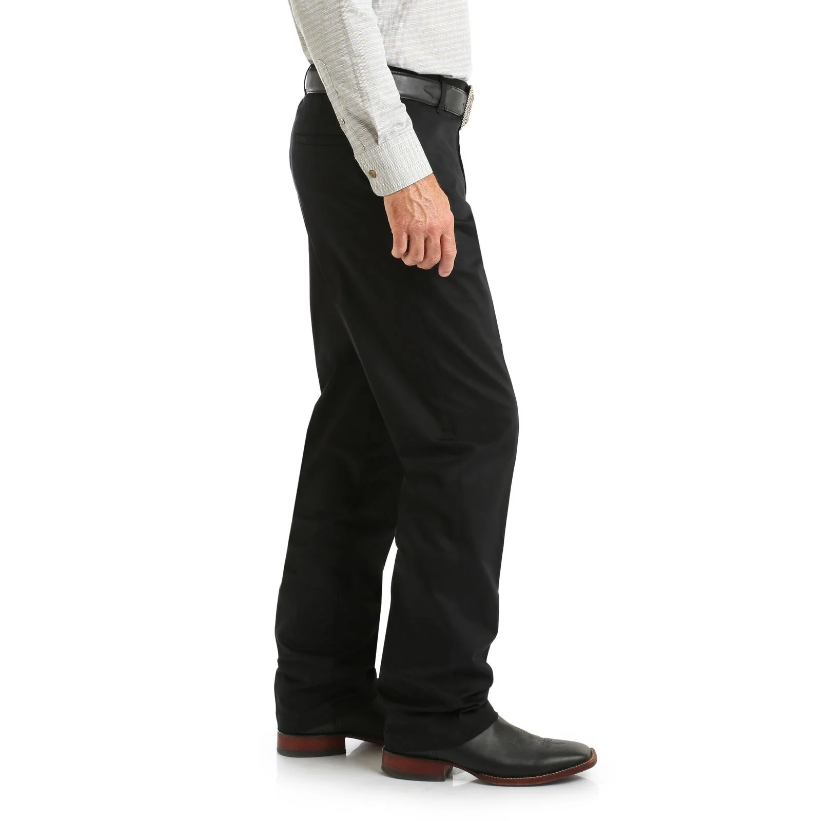 Wrangler® Men's Western Casuals Flat Front Pants - Black - Image 3