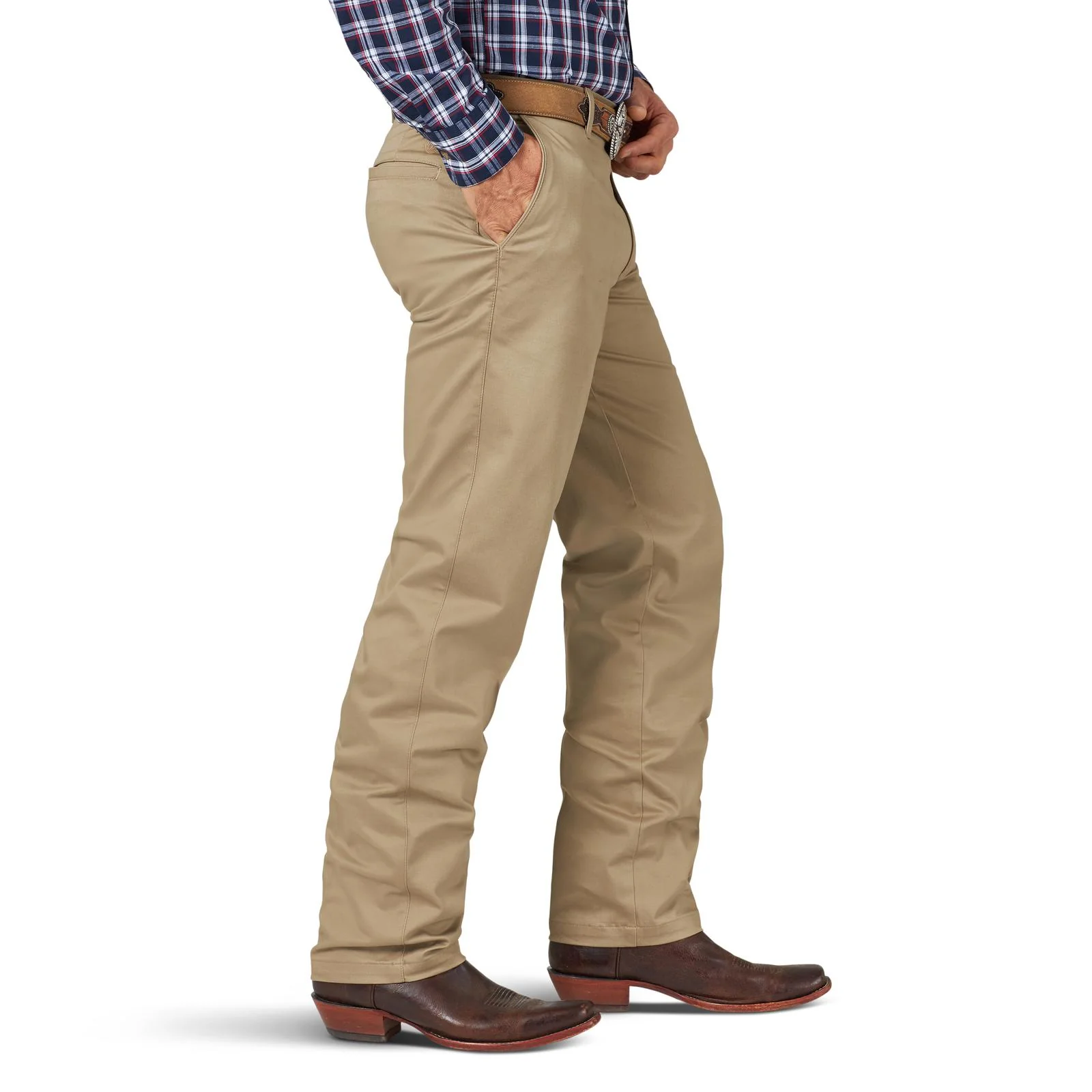 Wrangler® Men's Western Casuals Flat Front Pants - Khaki - Image 2