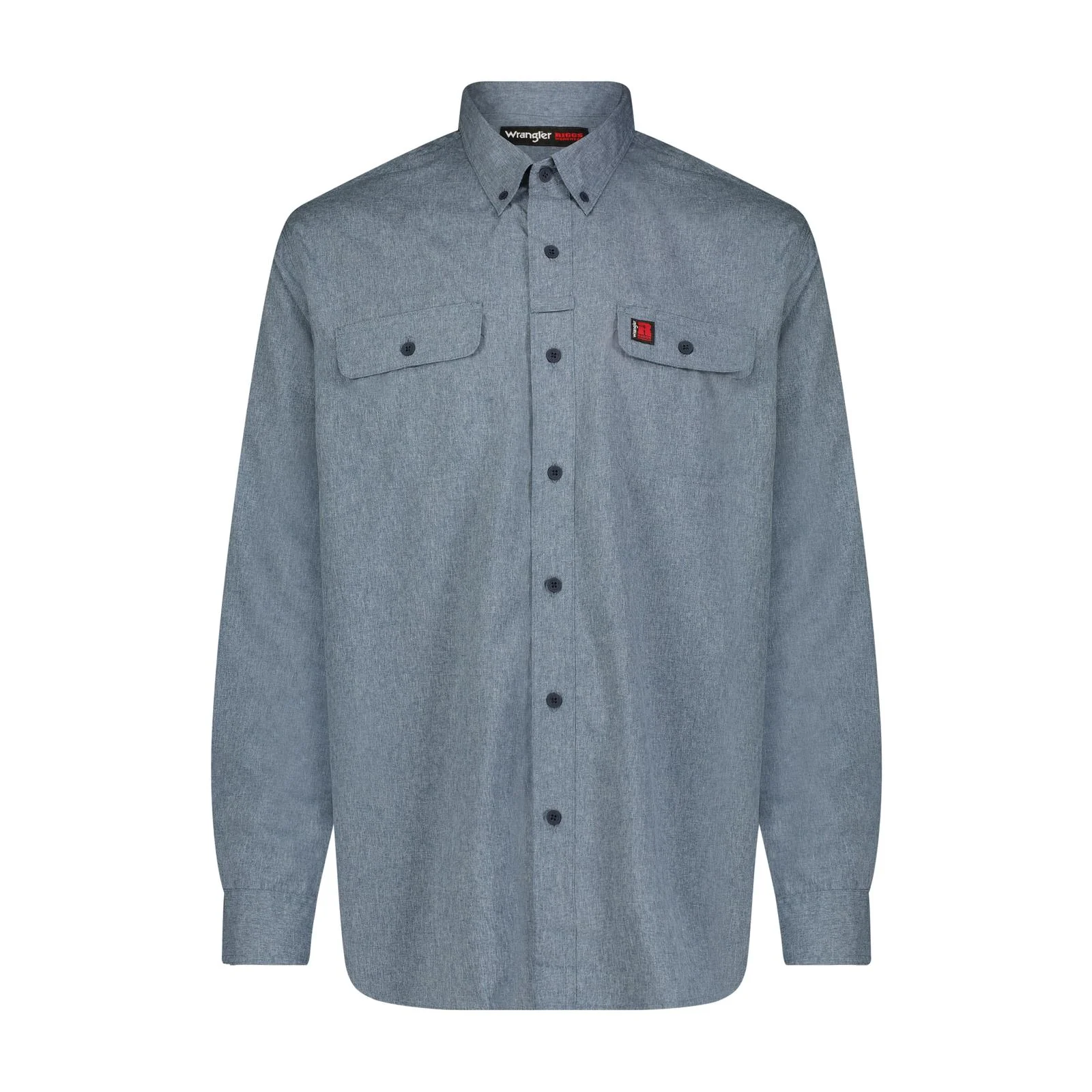 Wrangler® RIGGS Workwear® Long Sleeve Vented Solid Work Shirt - Blue Nights Heather