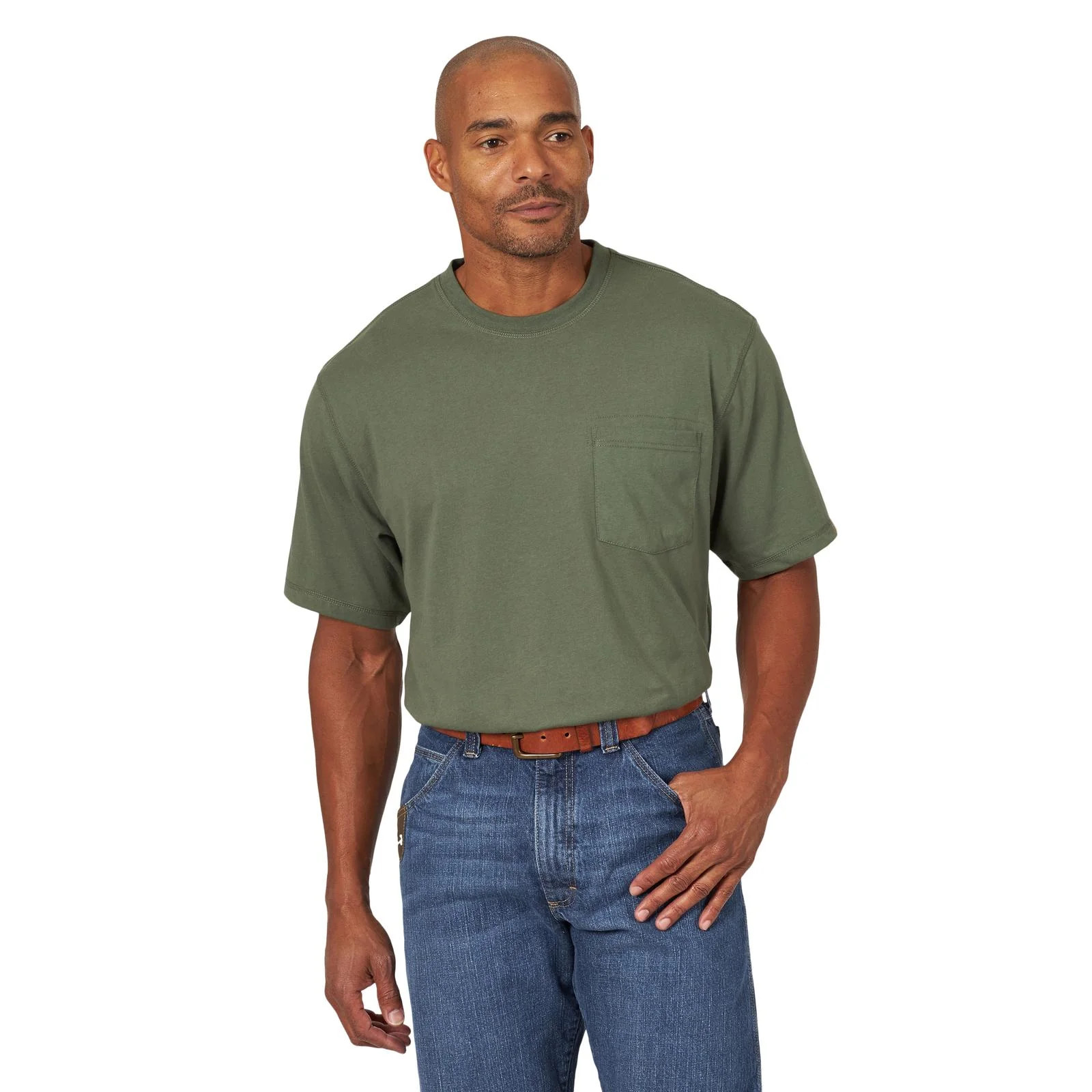 Wrangler® RIGGS Workwear® Short Sleeve 1 Pocket Performance T-Shirt - Hazel Green -3W701HG