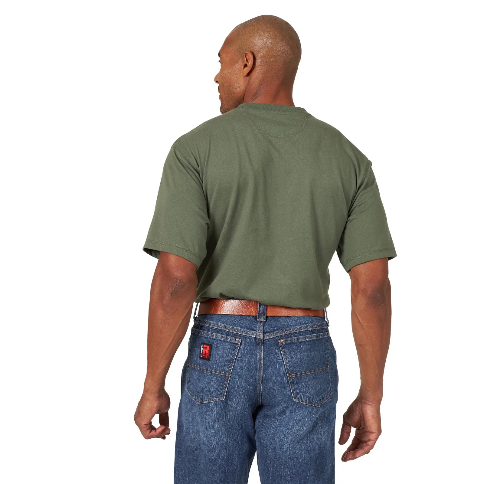 Wrangler® RIGGS Workwear® Short Sleeve 1 Pocket Performance T-Shirt - Hazel Green -3W701HG - Image 2