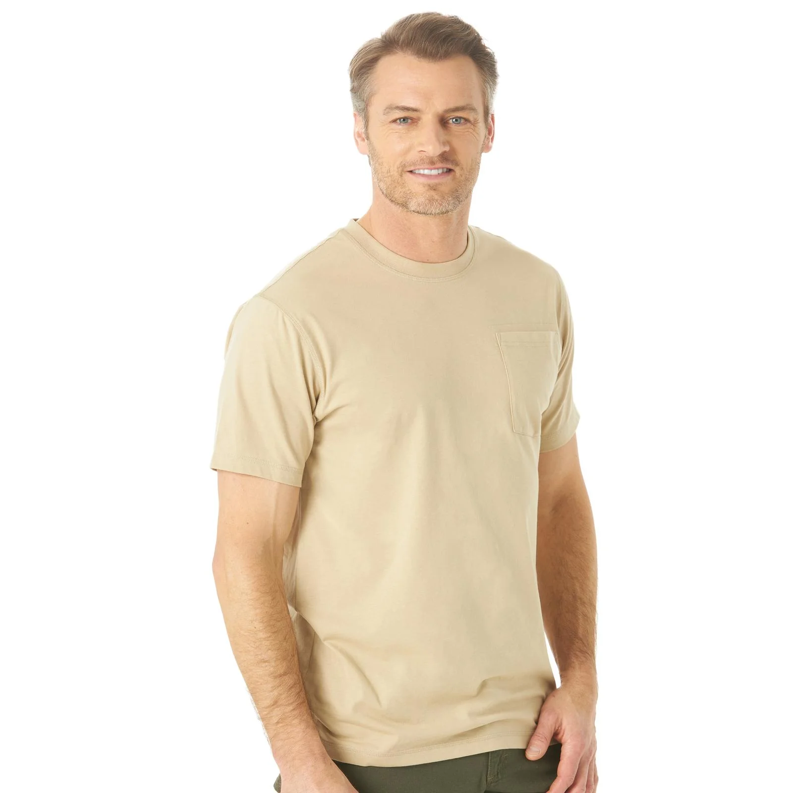 Wrangler® RIGGS Workwear® Short Sleeve 1 Pocket Performance T-Shirt - Khaki - 3W701KH