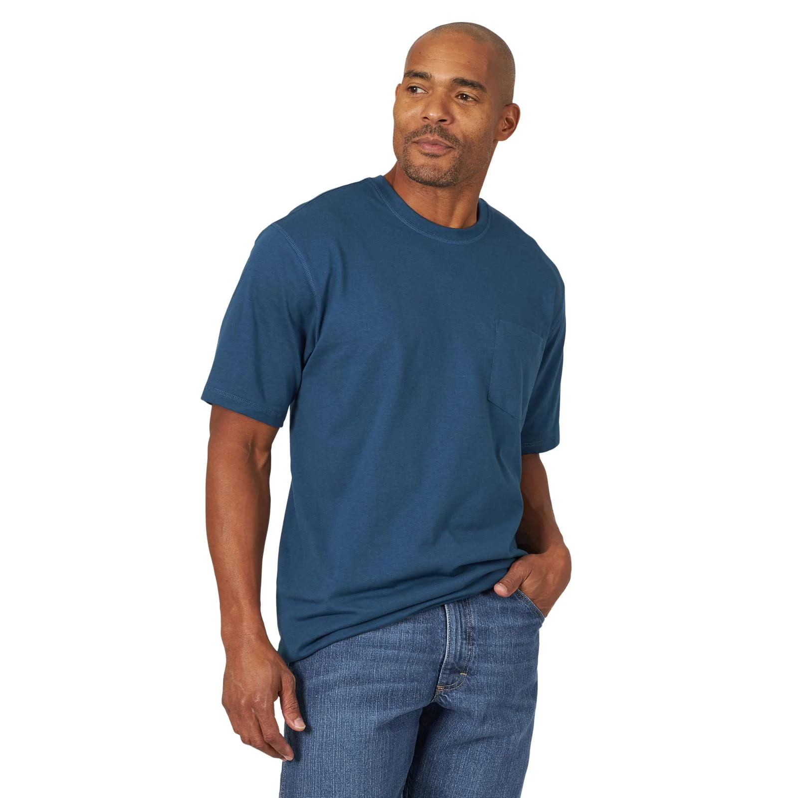 Wrangler® RIGGS Workwear® Short Sleeve 1 Pocket Performance T-Shirt - Oxford Blue -3W701OB