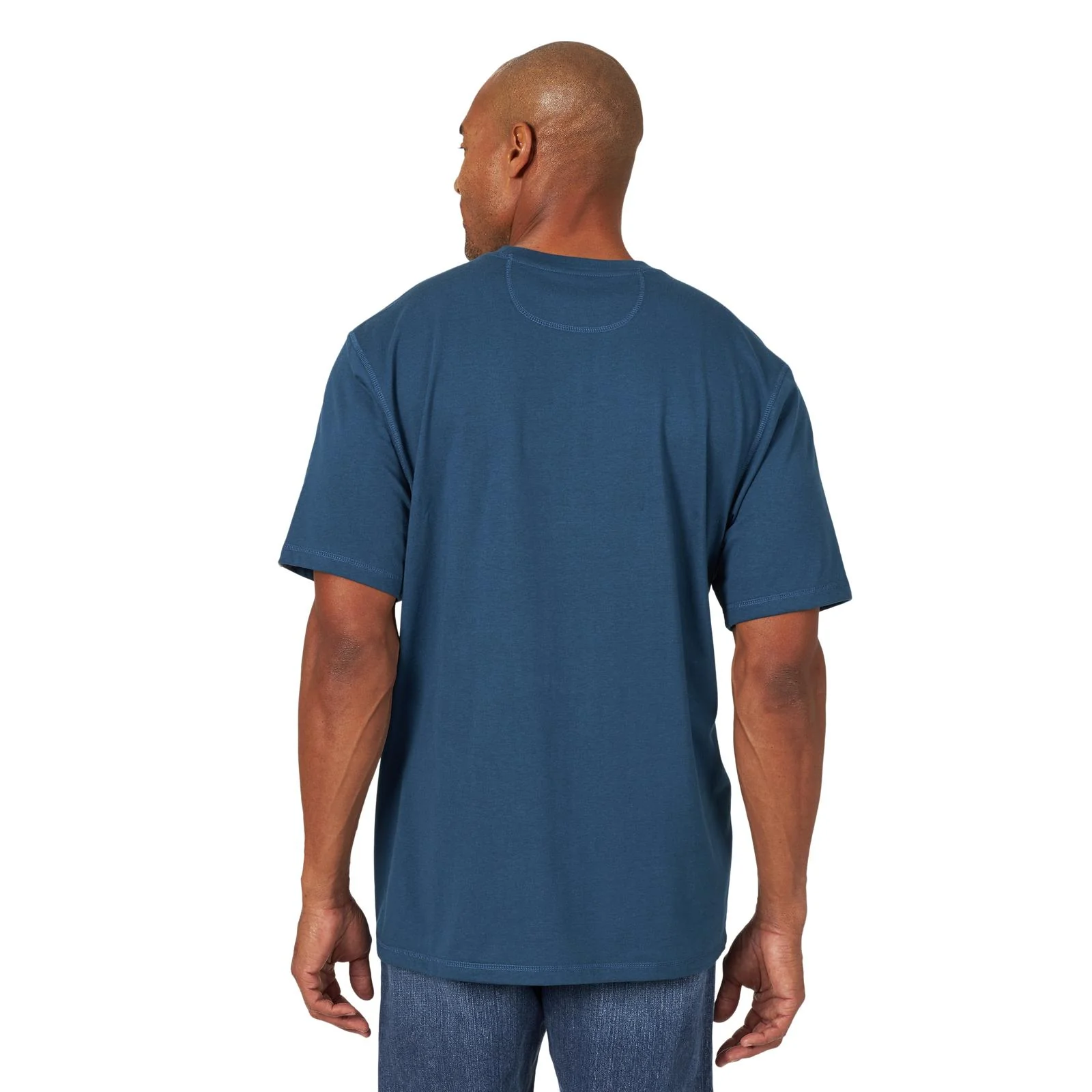 Wrangler® RIGGS Workwear® Short Sleeve 1 Pocket Performance T-Shirt - Oxford Blue -3W701OB - Image 2
