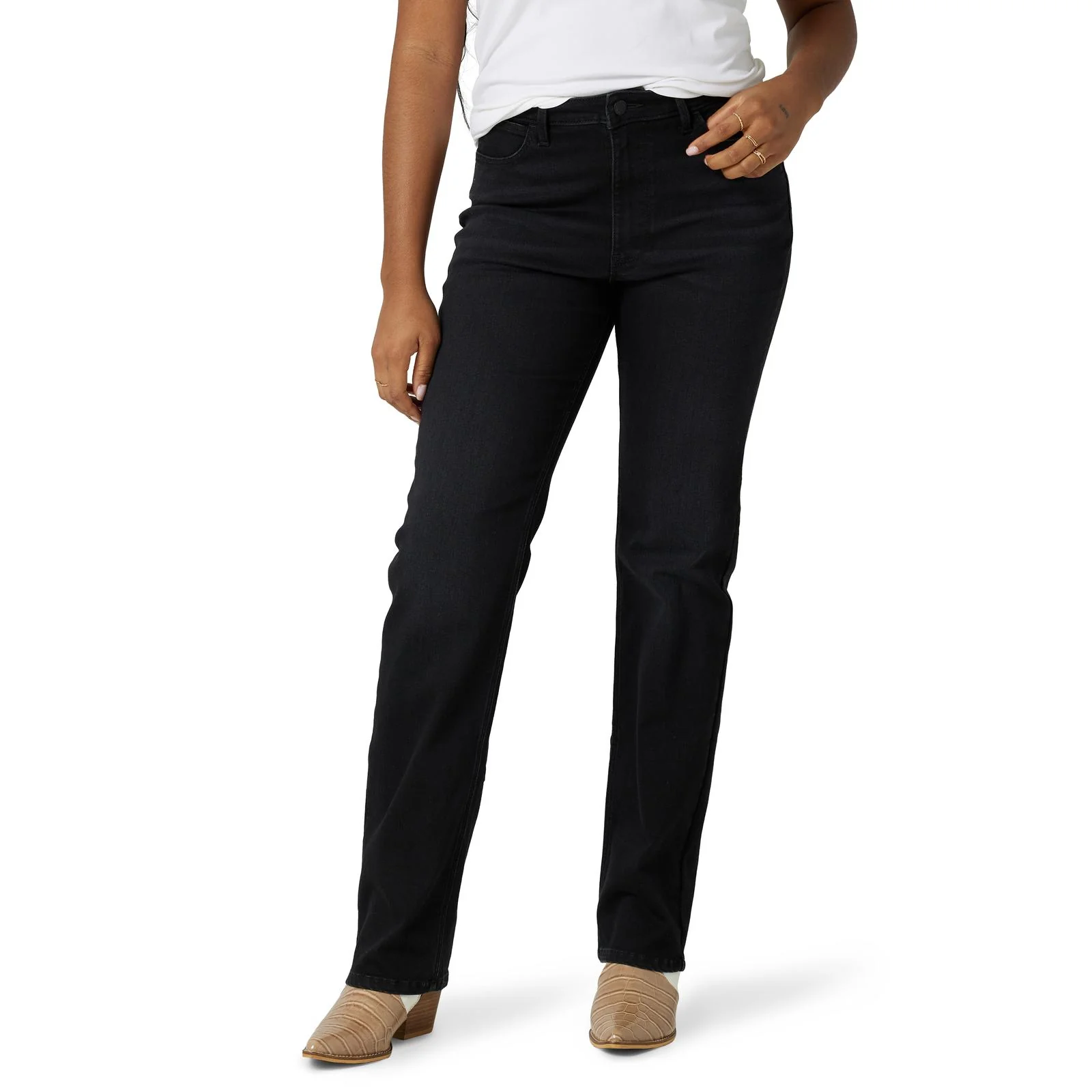 Wrangler® Women's High Rise True Straight Leg Jean -  Midnight Black - 112315129
