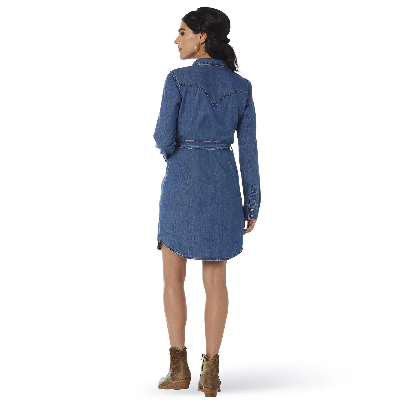 Wrangler® Women's Long Sleeve Western Snap Denim Dress - Image 2