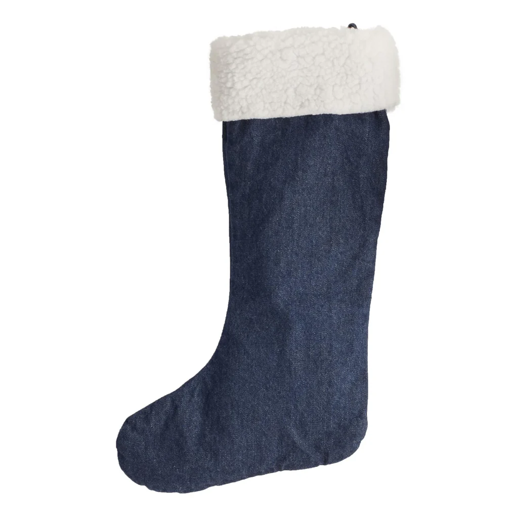 Custom Embroidered Wrangler Denim Christmas Stocking Sherpa - Prewashed - Image 3
